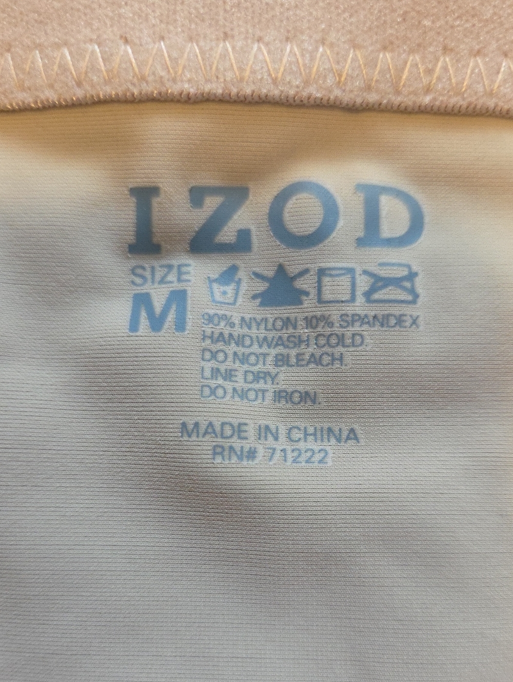 IZOD Tan Beige Nylon Spandex Tummy Control Half Slip Lace Accent Size Medium - Picture 6 of 7